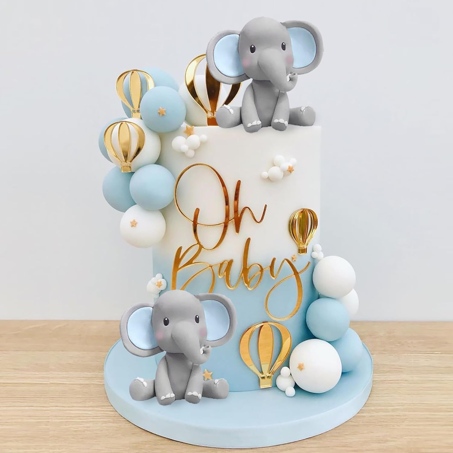 Baby Food Ideas - Decoração de bolo de elefante, topper