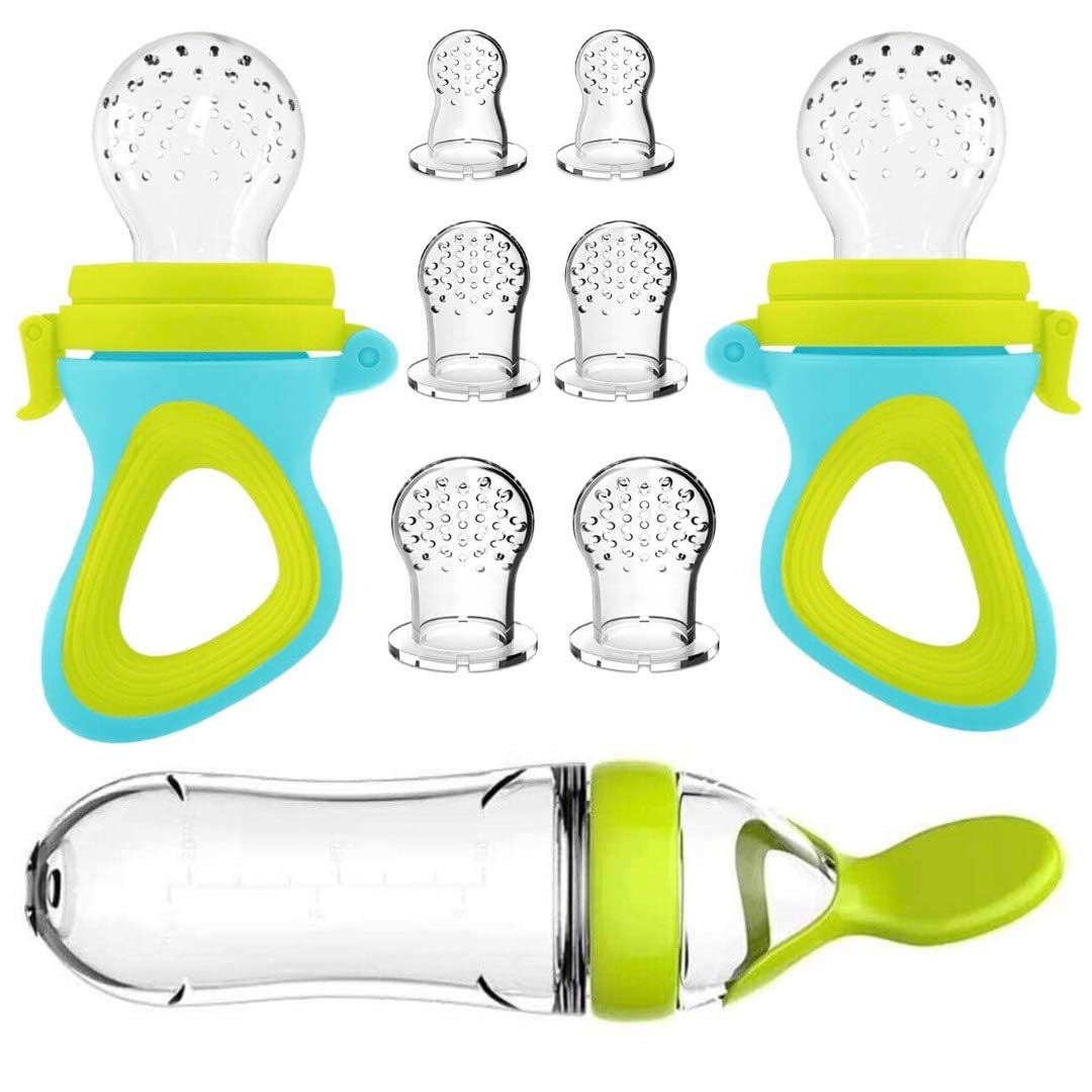 Baby Food Jars - Recém-nascido Silicone Squeezing Mamadeira, Chupeta do