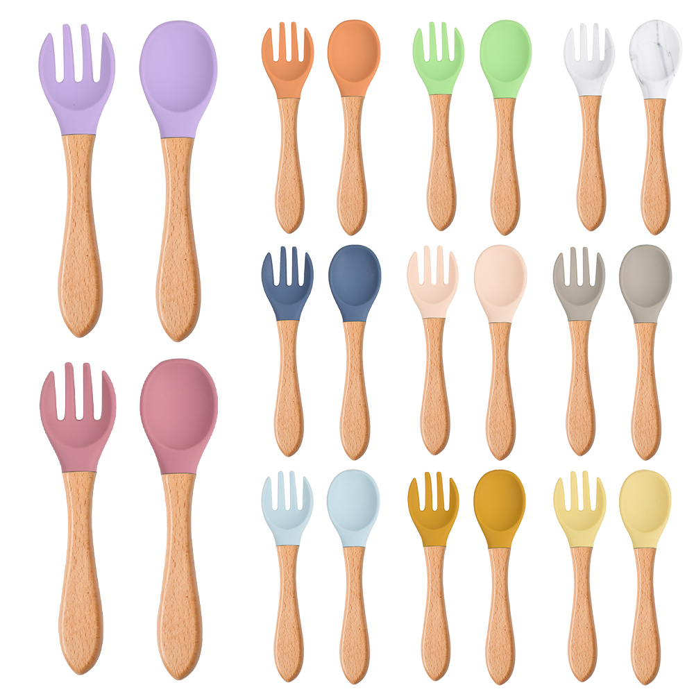 Baby Food Set - 2 pçs/set bebê colher de silicone