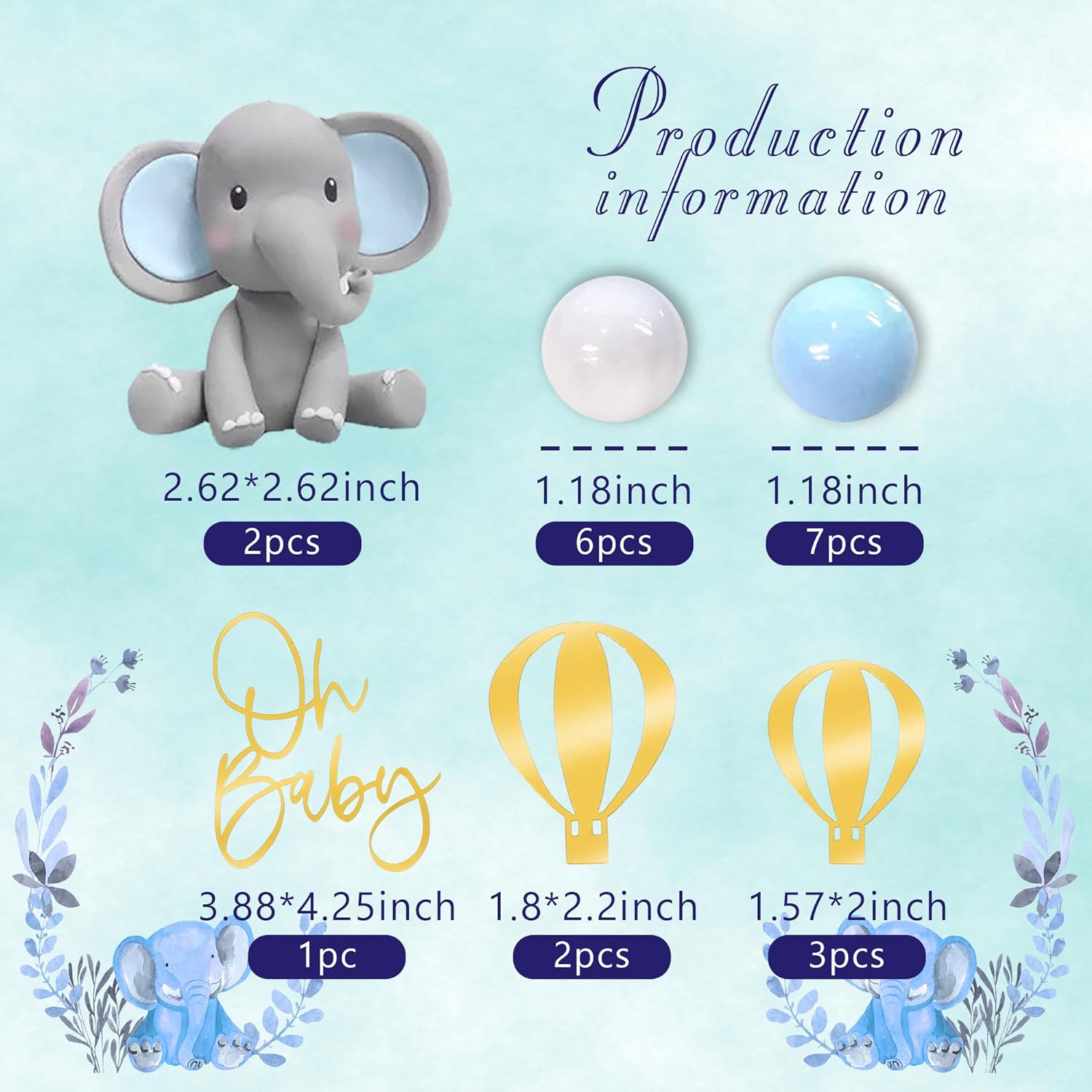 Decoração de bolo de elefante, - Baby Food Ideas avaliação e preço