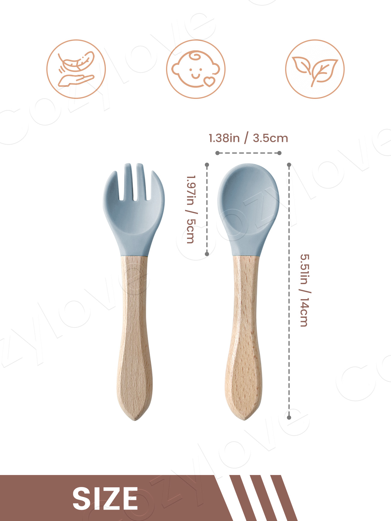 Conjunto de Garfo e Colher de  - Baby Food Natural avaliação e preço