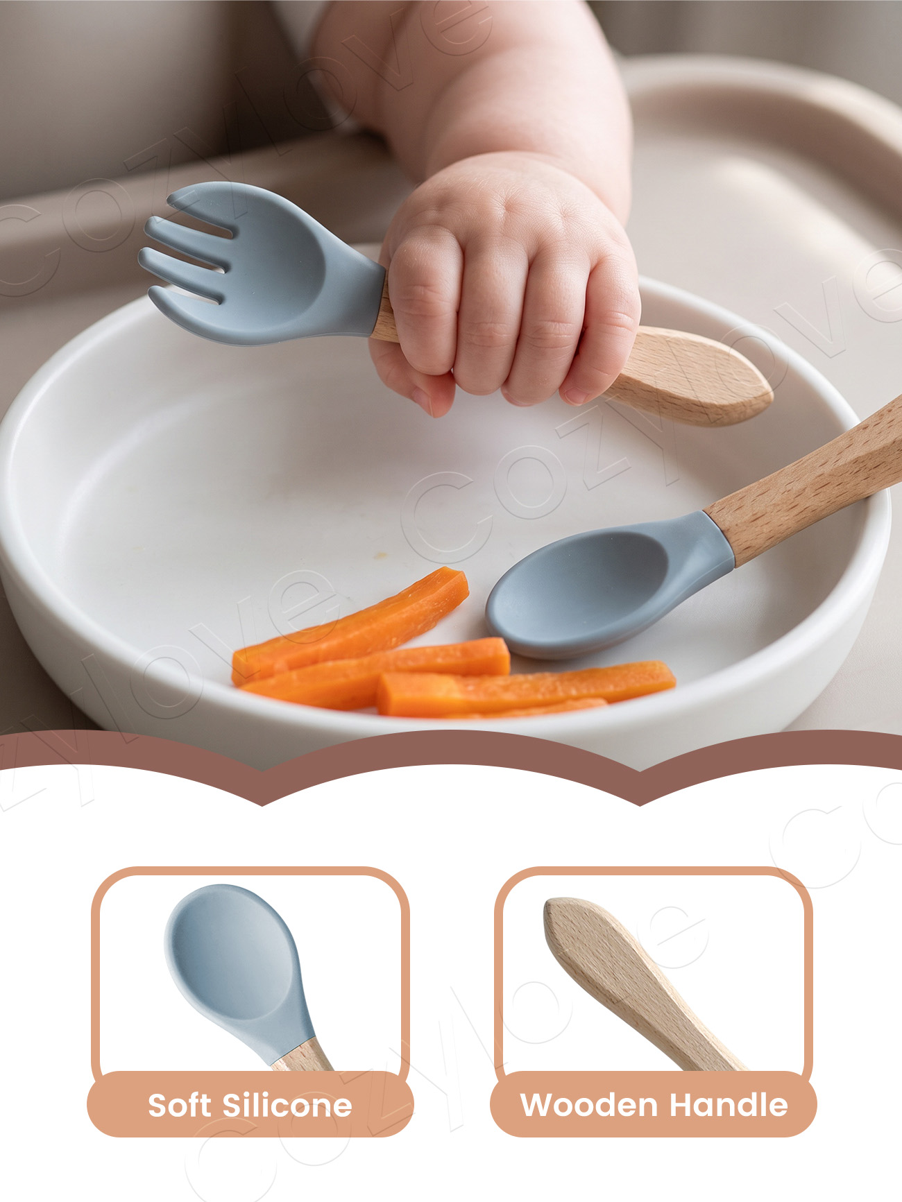 Conjunto de Garfo e Colher de  - Baby Food Natural avaliação e preço