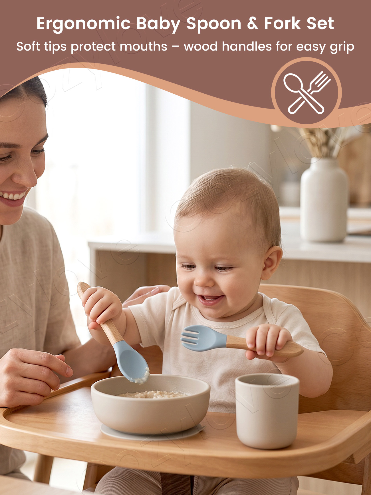 Conjunto de Garfo e Colher de  - Baby Food Natural avaliação e preço